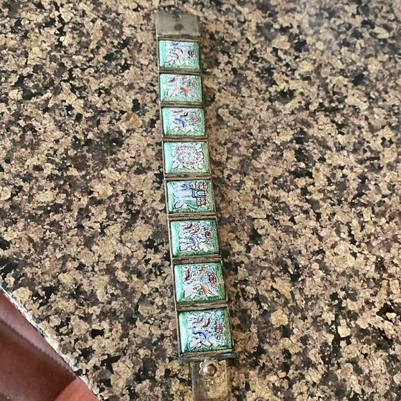 Vintage Persian Tile Panel Bracelet - Picture 7 of 8